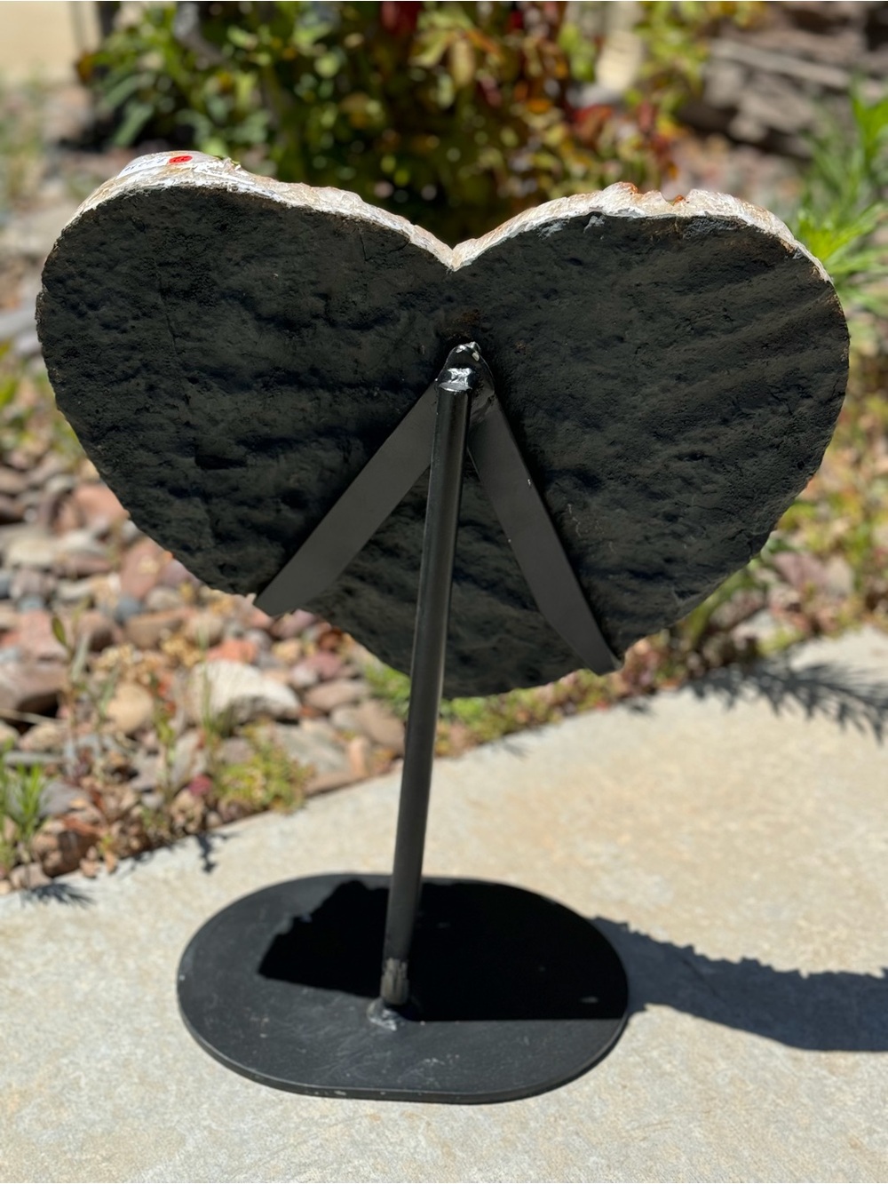 Large Golden Citrine Druzy Heart on Stand — 18” x 16” - Picture 11 of 11